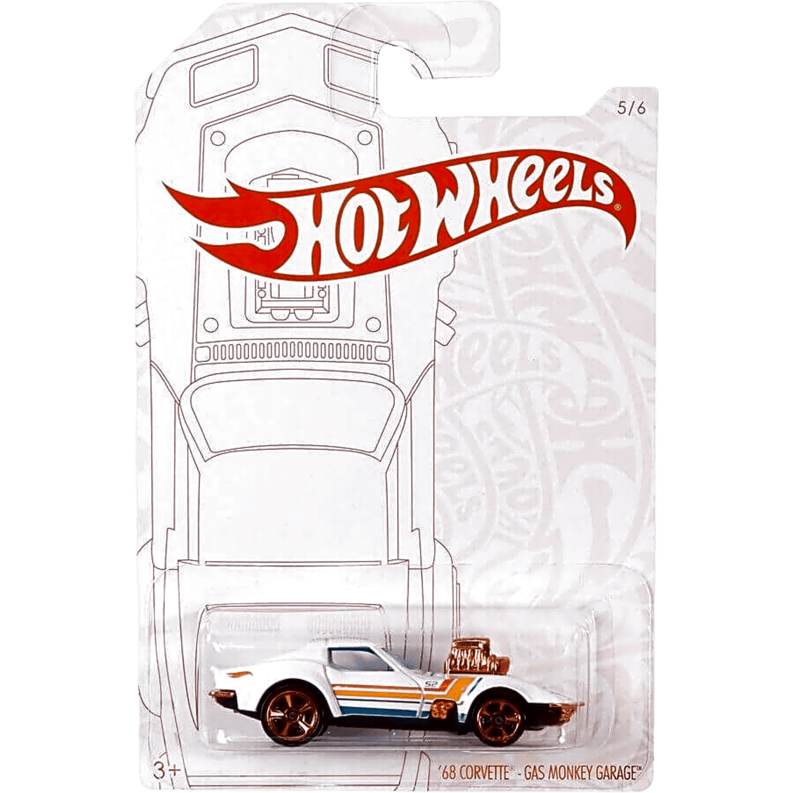 Mainline 1968 Pearl and Chrome Corvette Gas Monkey Garage